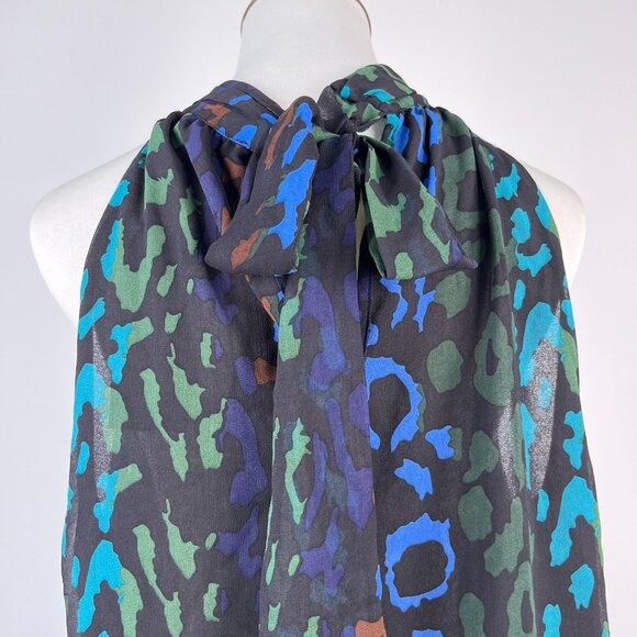 NWT Mint Velvet Alex Leopard Print Halter Neck Top Bow Tie Blouse US10 UK14 - Picture 6 of 13